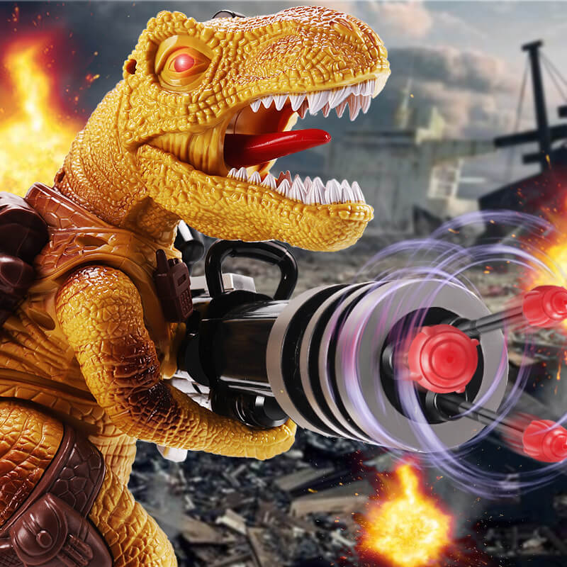 Kids RC Dinosaur with Launching Bullets Electric Remote Control Tyrannosaurus Rex Commando for Battle