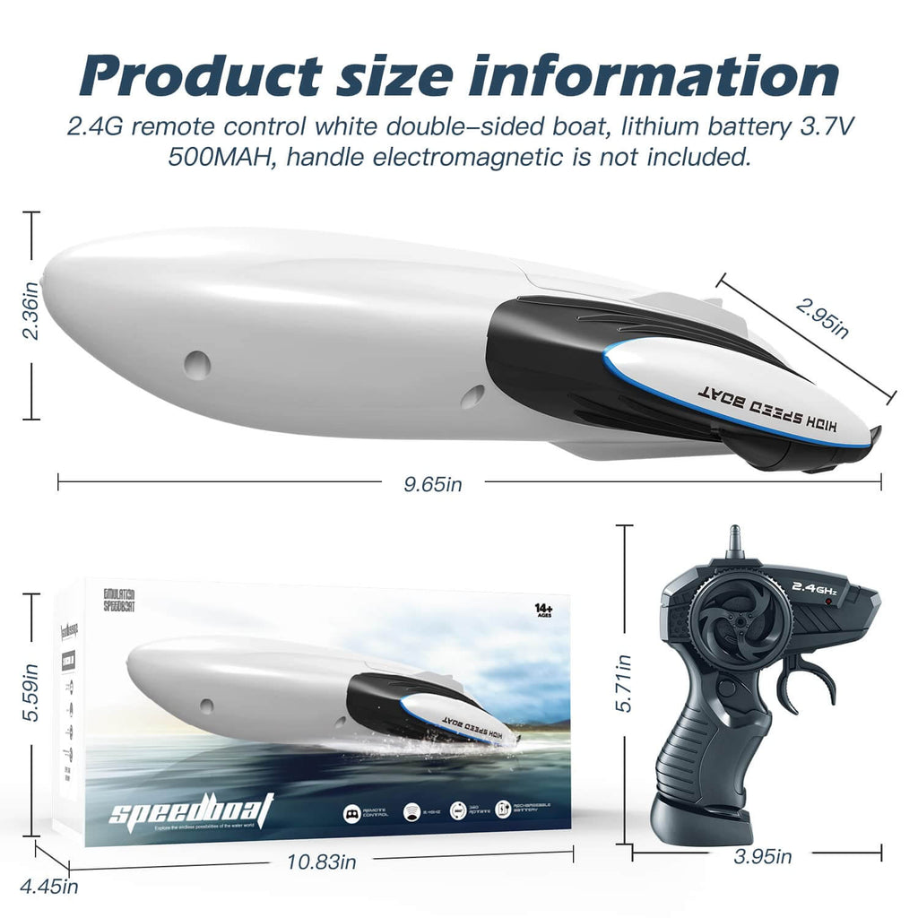 2.4G RC Boat High-speed Double-sided Remote Control Boat Children's Toys for Pools and Lakes