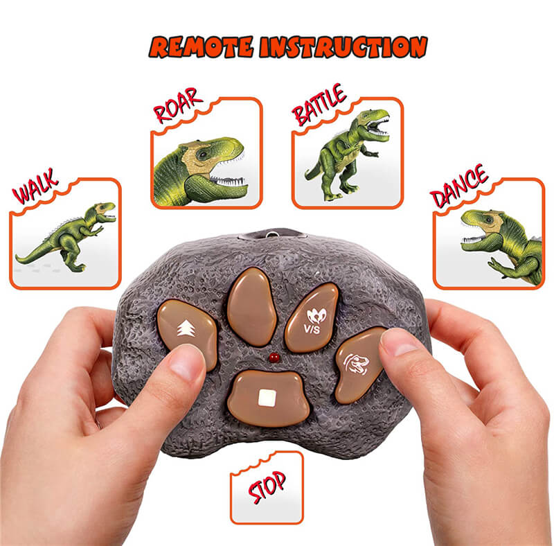 Kids RC Dinosaur Toy Remote Control Dinosaur T-Rex With LED Light Up, Walking & Roaring Realistic Dinosaur Toys