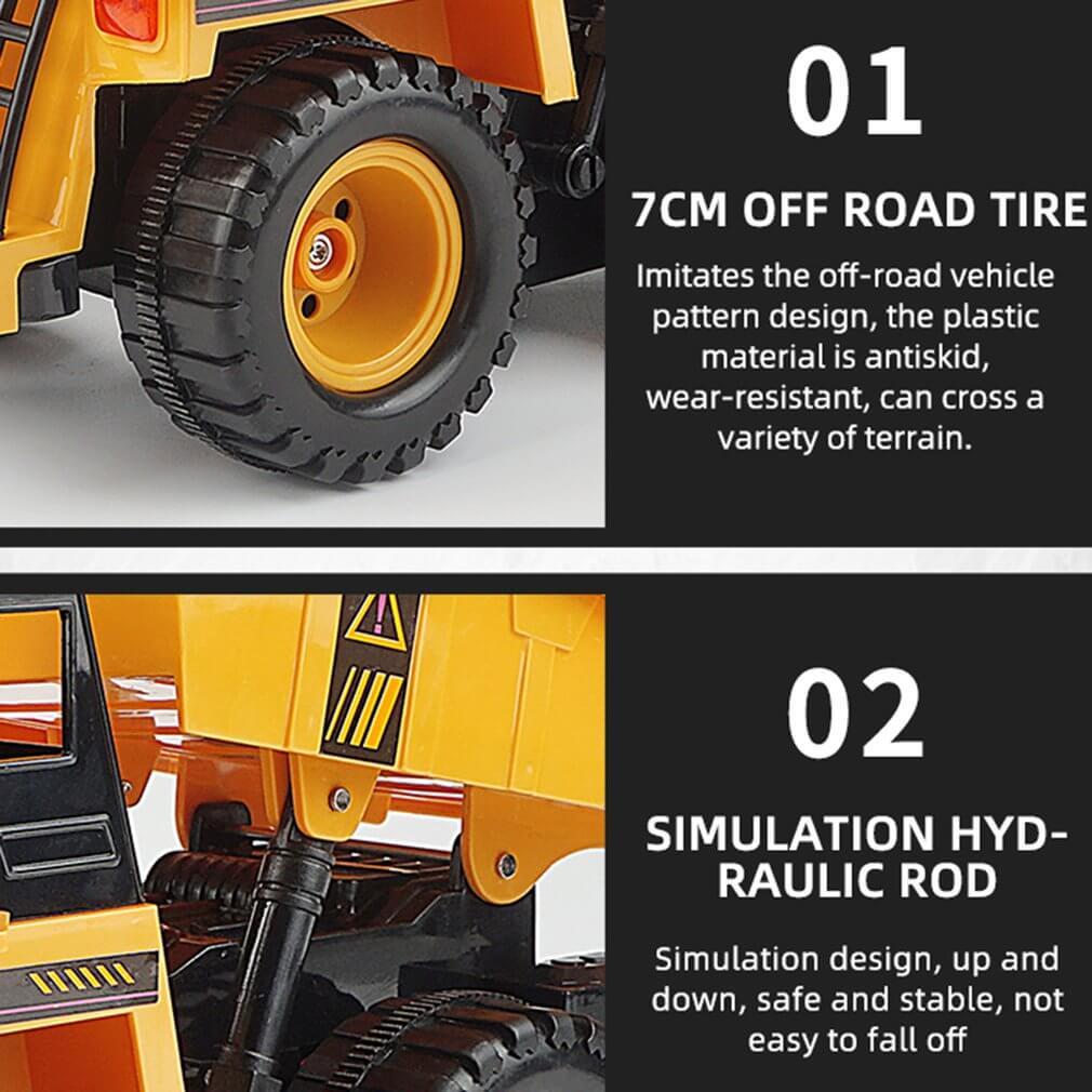 1:22 2.4Ghz 6CH RC Dump Truck Engineering Car Heavy Duty Construction Vehicle With Light Sound