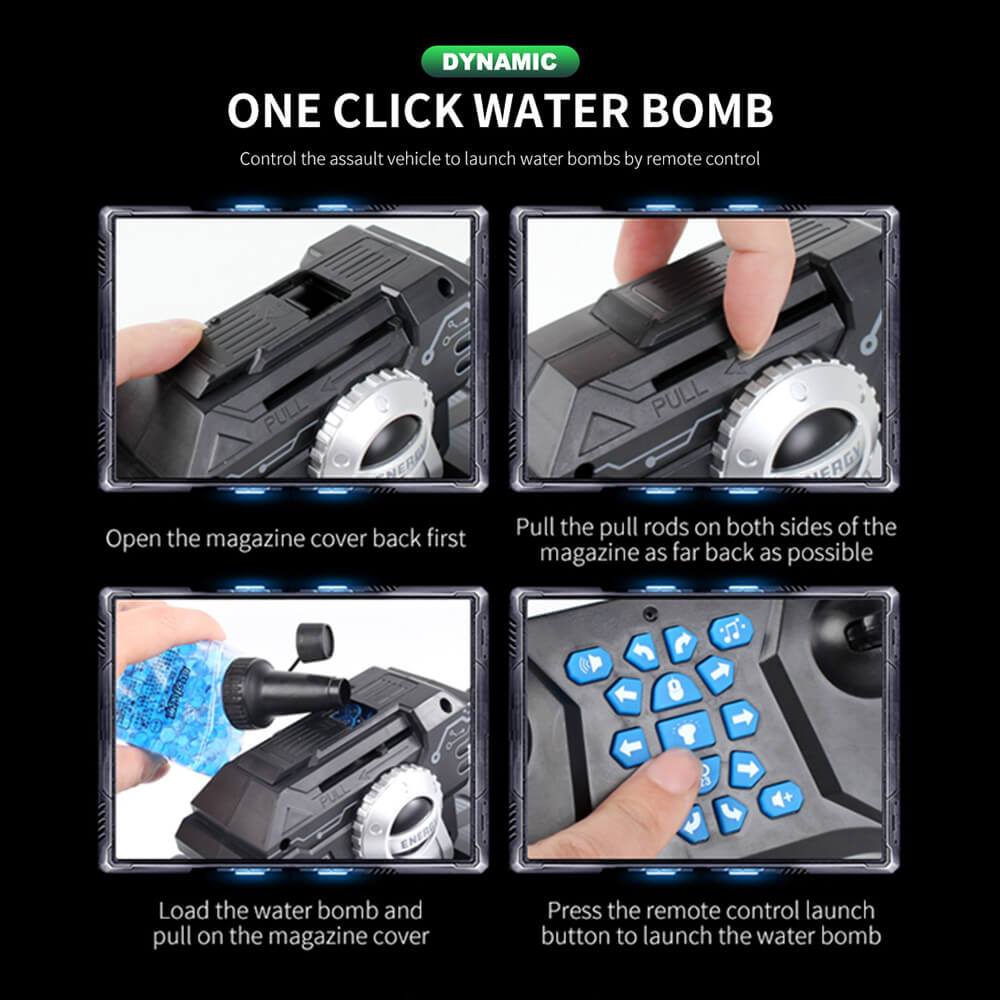 Water Bomb Armored Vehicle Watch Induction and Remote Control Stunt Tank Drift Car
