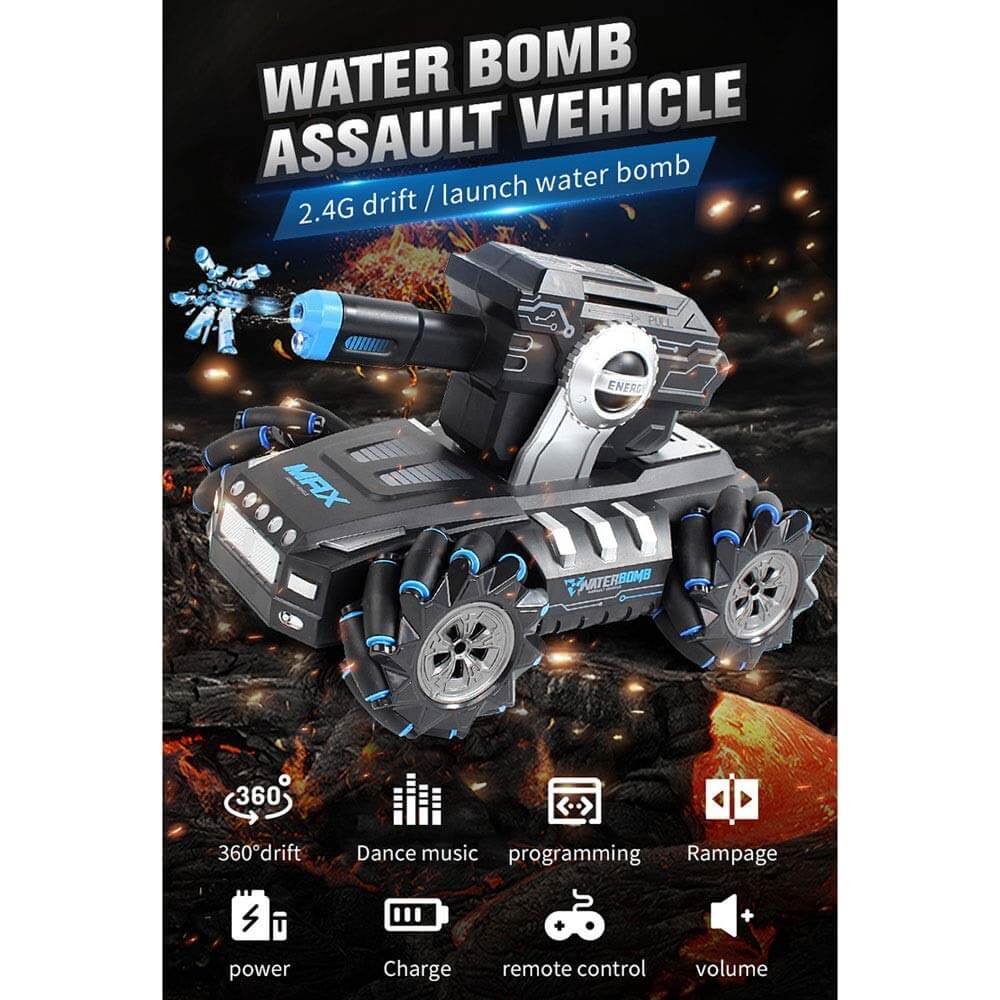 Water Bomb Armored Vehicle Watch Induction and Remote Control Stunt Tank Drift Car