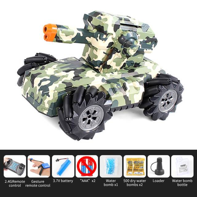 Water Bomb Armored Vehicle Watch Induction and Remote Control Stunt Tank Drift Car