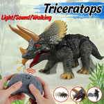 Walking Remote Control Triceratops Toy Model Light Sound High Simulation Action Figure
