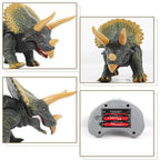 Walking Remote Control Triceratops Toy Model Light Sound High Simulation Action Figure
