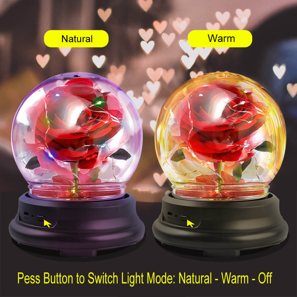 Rose Light Aromatherapy Oil Diffuser Christmas LED Rose Lamps
