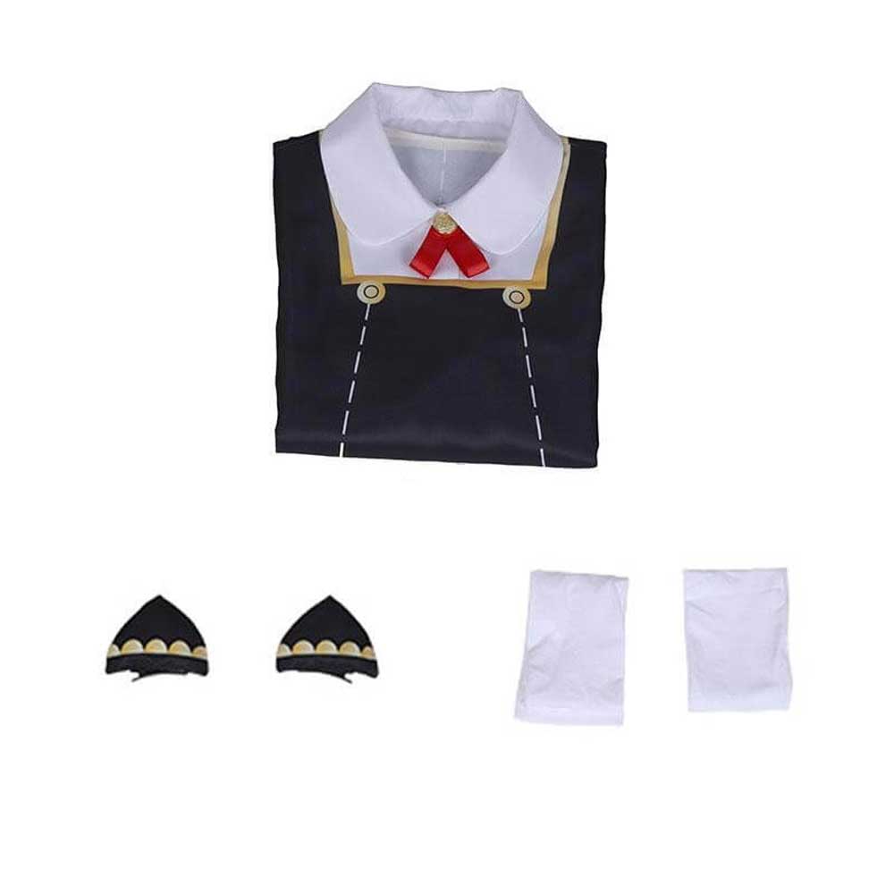 Anya Costume The Spy Child Cosplay Dress and Socks Headwear Full Set