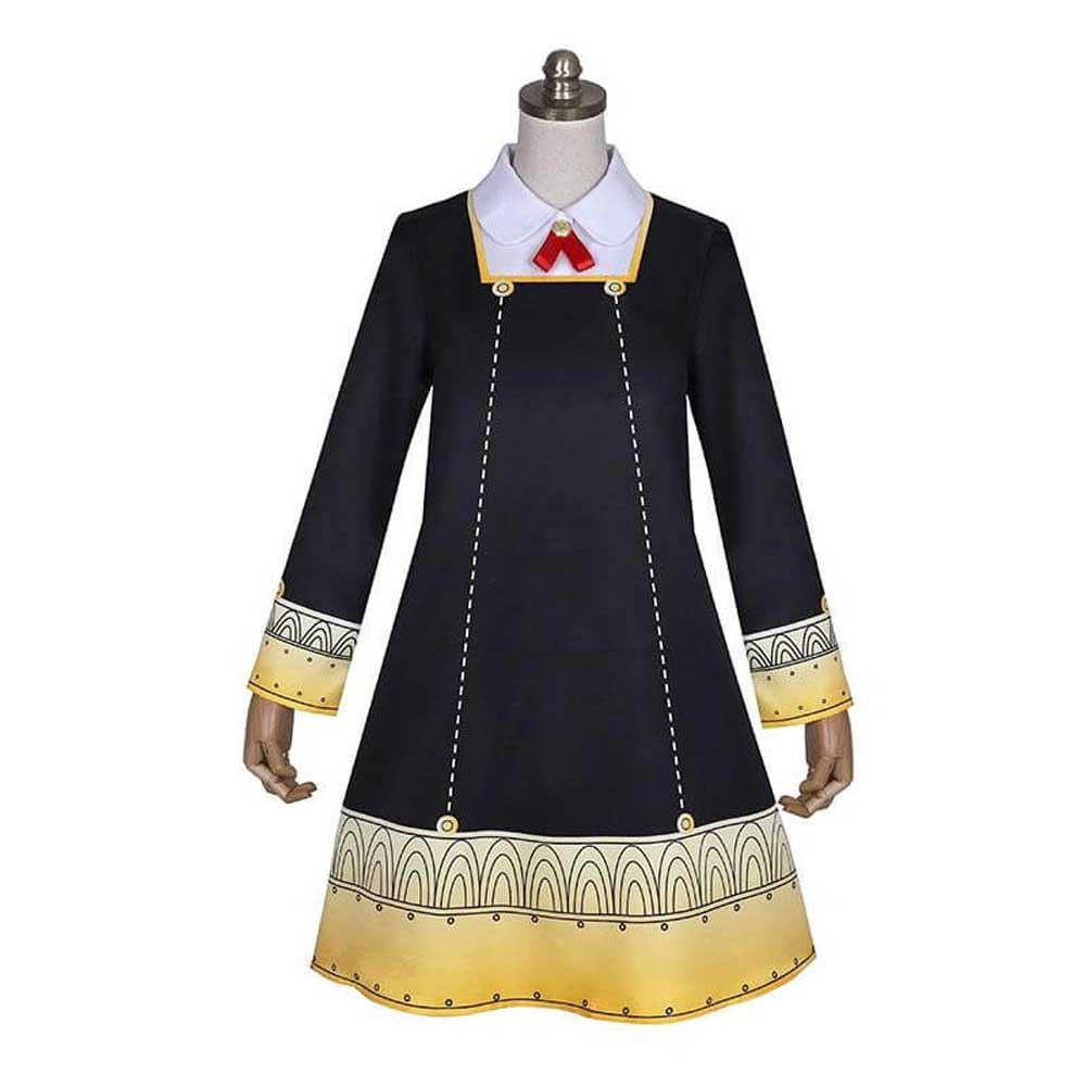 Anya Costume The Spy Child Cosplay Dress and Socks Headwear Full Set