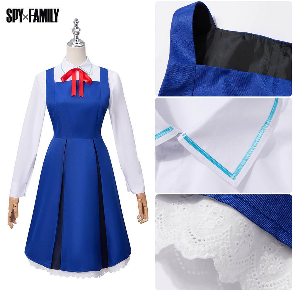 Girls Women Anya Forger Costume Spy X Family Cosplay Outfit Anya Dress for Halloween Cosplay