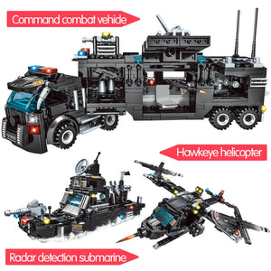 City Police Station Car Building Blocks For City SWAT Team Truck House Blocks Technic Diy Toy For Boys Children