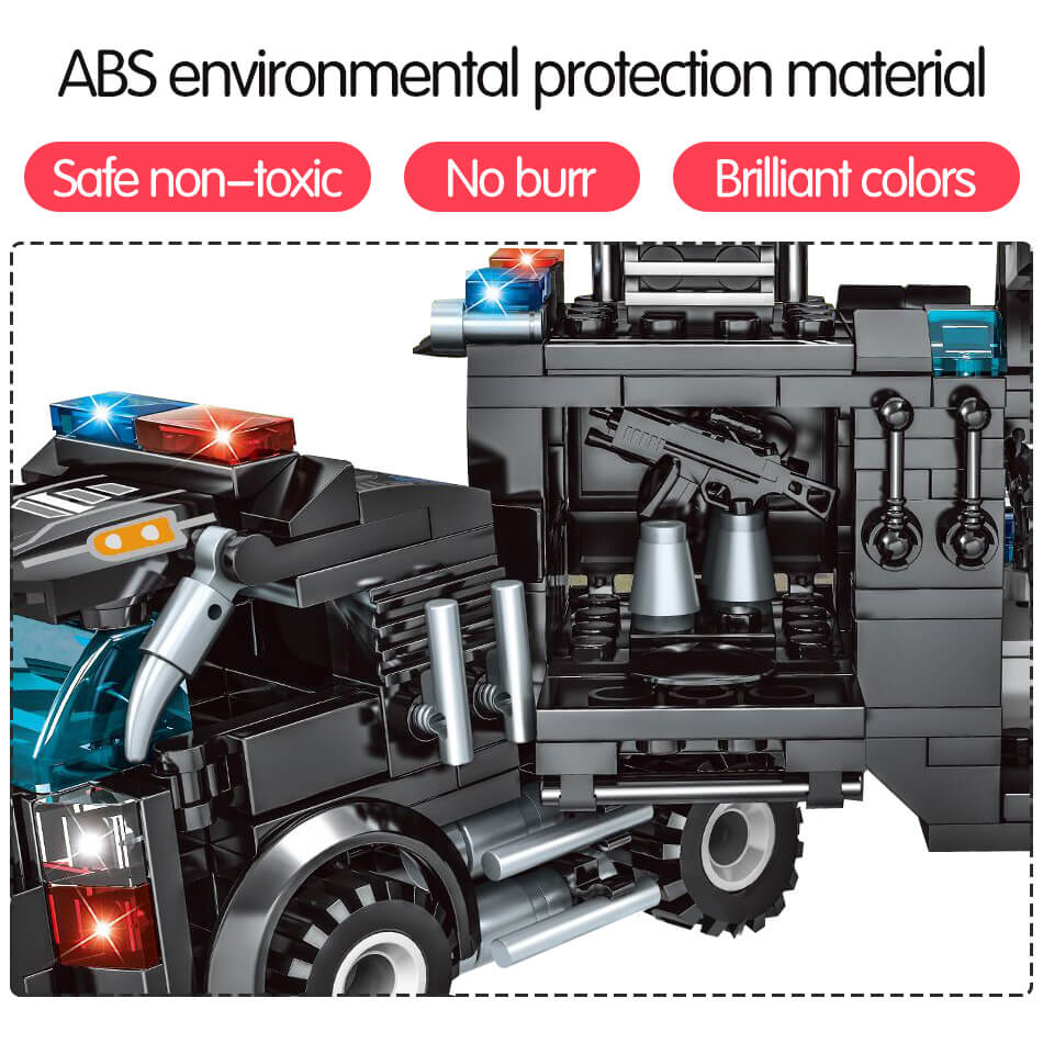 City Police Station Car Building Blocks For City SWAT Team Truck House Blocks Technic Diy Toy For Boys Children