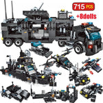 City Police Station Car Building Blocks For City SWAT Team Truck House Blocks Technic Diy Toy For Boys Children