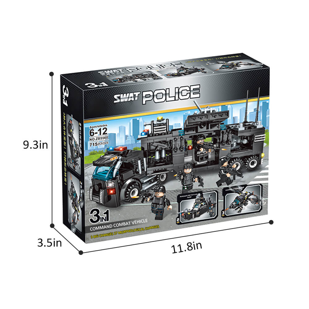 City Police Station Car Building Blocks For City SWAT Team Truck House Blocks Technic Diy Toy For Boys Children