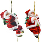 Christmas Decorations Funny Santa Claus Climbing The Rope with Music Up and Down