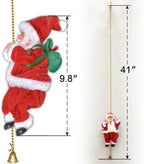 Christmas Decorations Funny Santa Claus Climbing The Rope with Music Up and Down