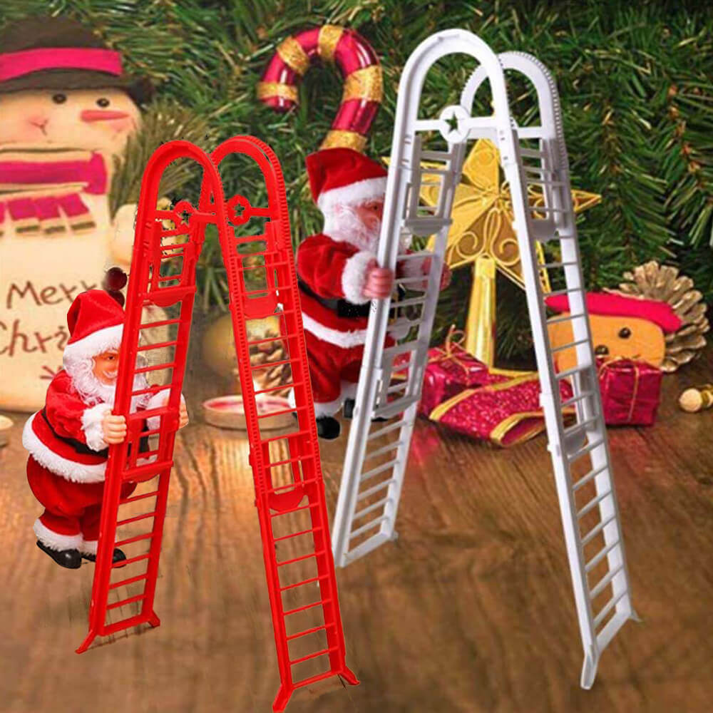 Santa Claus Climb Ladder Christmas Decoration with Music for Indoor Outdoor Oranment
