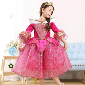 Princess Aurora Dress Girls Fairy Tale Outfits Halloween Cosplay Costu –