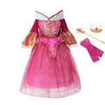 Princess Aurora Dress Girls Fairy Tale Outfits Halloween Cosplay Costume