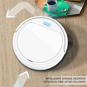Smart Robotic Vacuum Cleaner Automatic 3-in-1 Robot Sweeper Home Floor Sweeping Machine White