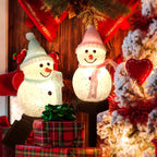 Solar Snowman Led Lamps 2-Pack Garden Lights Christmas Decoration