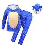 Kids Hedgehog Costume Hoodie Pants and Light-up LED Helmet 3Pcs Cosplay Outfit