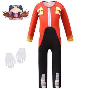 Boys Girls 3Pcs Metal Hedgehog Copslay Costume Jumpsuit Mask Golves for Role Play Outfit
