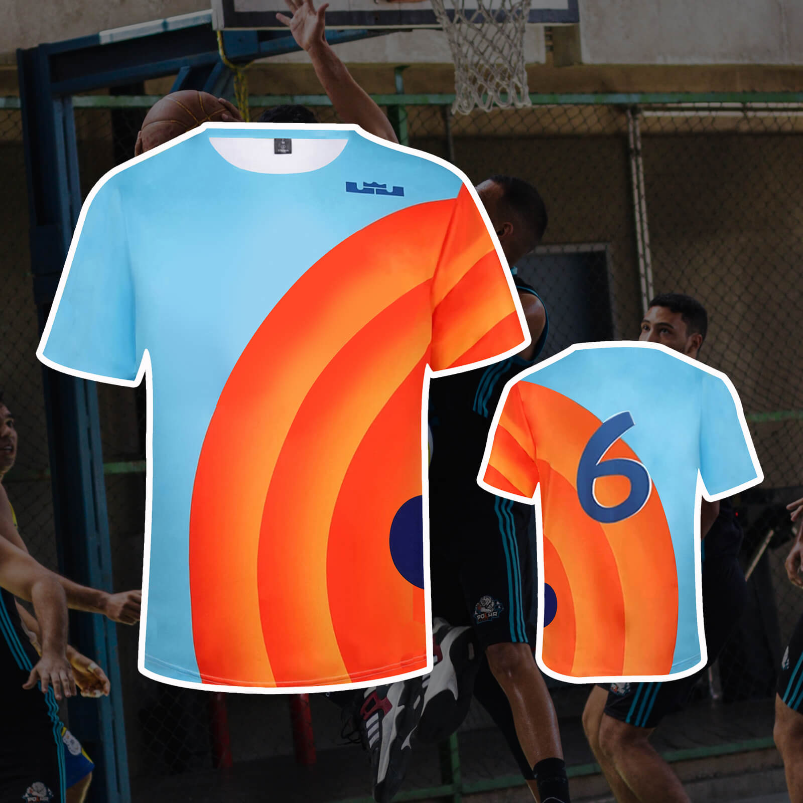 New #6 Basketball T-shirt and Shorts Fashion Tees Sportswear for Youths and Adults
