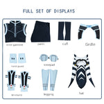 Ahsoka Tano Costume Ahsoka Uniform Accessories Full Set for Halloween Dress Up