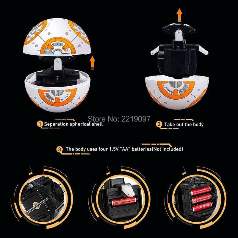 2.4G Remote Control Robot Smart Star Wars BB8 Robot With Music Sound Moveable Doll