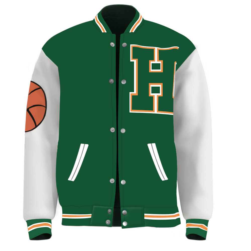 Adult Hawkins High Basketball Uniform Jason Andy Dark Green Jacket Demogorgon Monster T-Shirt