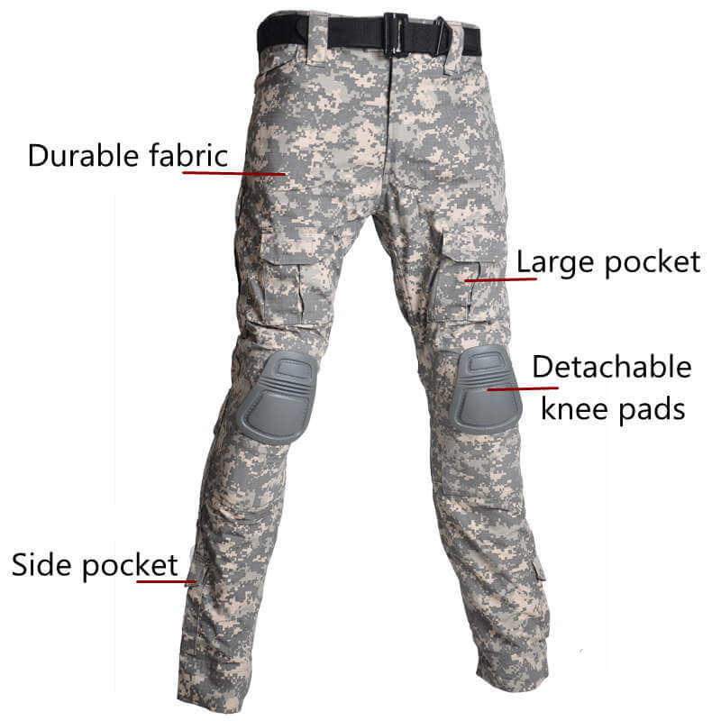 Tactical Combat Uniform Training Uniform Airsoft Paintball Camo Shirts and Pants
