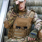 Tactical MOLLE Vest Airsoft Paintball Vest Adjustable CS Field Training Vest Chest Protector