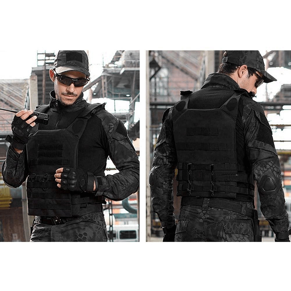 Tactical MOLLE Vest Airsoft Paintball Vest Adjustable CS Field Training Vest Chest Protector