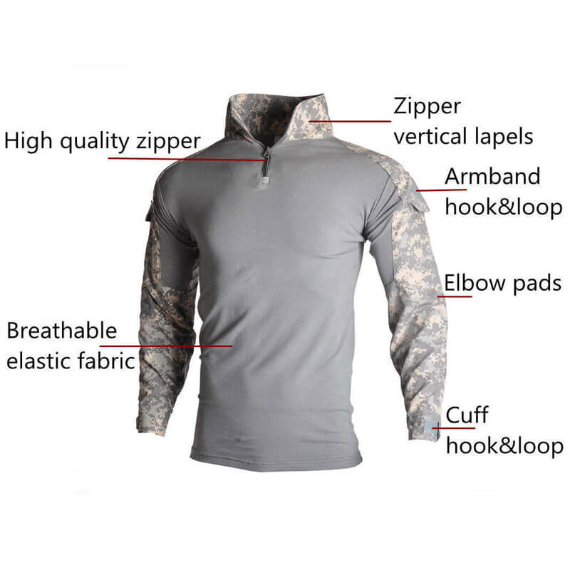 Tactical Combat Uniform Training Uniform Airsoft Paintball Camo Shirts and Pants