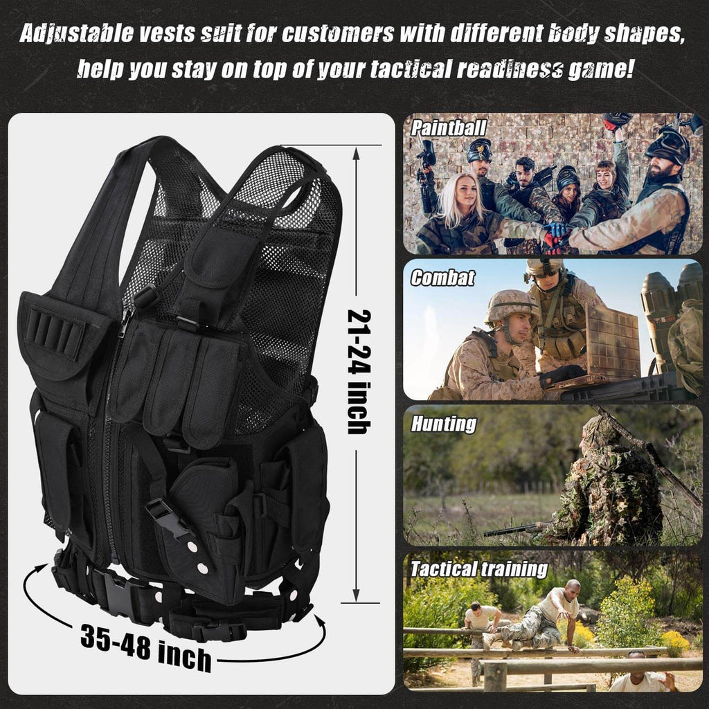 Tactical Vest Combat Armor Vests Mens Tactical Army Adjustable Armor Outdoor CS Training Vest Airsoft