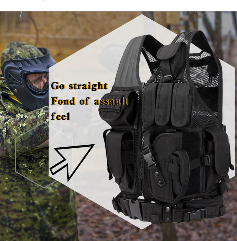 Tactical Vest Combat Armor Vests Mens Tactical Army Adjustable Armor Outdoor CS Training Vest Airsoft