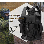 Tactical Vest Combat Armor Vests Mens Tactical Army Adjustable Armor Outdoor CS Training Vest Airsoft