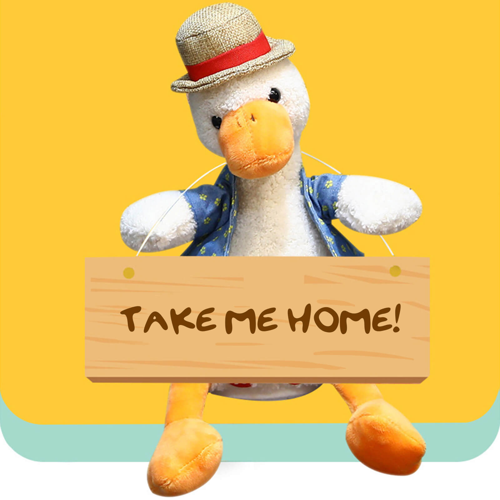 14" Super Soft Cuddly Talking Animal Duck Doll Plush Toy, Christmas Gift for Kids