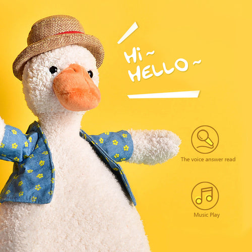 14" Super Soft Cuddly Talking Animal Duck Doll Plush Toy, Christmas Gift for Kids