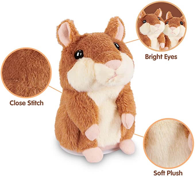 Talking Hamster Falante Mouse Pet Plush Toy Cute Talking Sound Record Educational Stuffed Doll