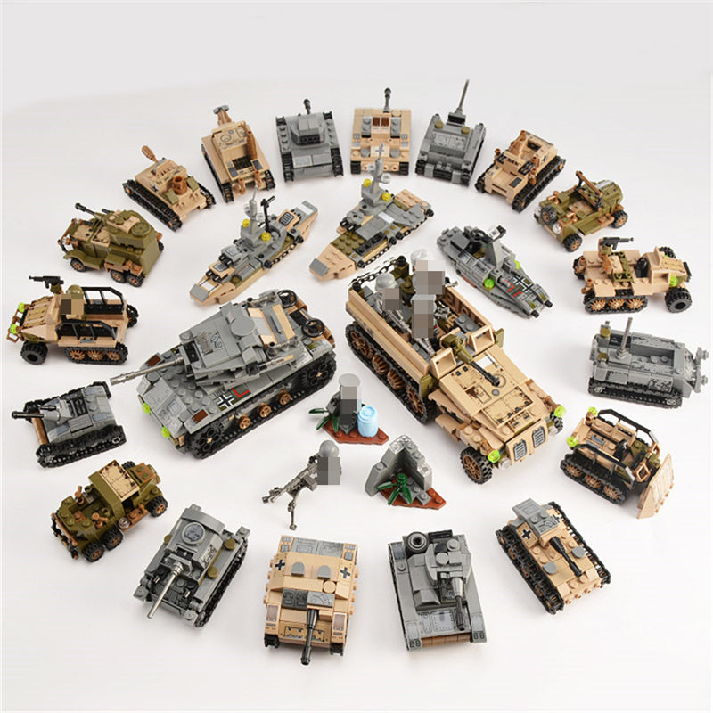 Empires of Steel WWII Battle Bricks Army Sets with 8 Free Minifigures Sets