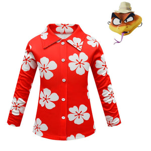 Boys Girls The Bad Guys Mr. Snake Costume Red Flower Shirts Jumpsuit Mask Full Set for Cosplay