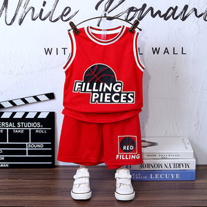 Toddler Boys Vest And Shorts Letter Graphic 1st Birthday Basketball Jersey Cute Sportwear Set