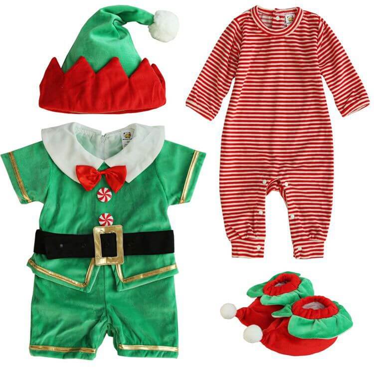 Toddler Christmas Costume Kids Santa's Little Elf Snowman Outfit Christmas Dress Up
