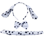Toddler/Litttle Girls White Polka Dot 101 Dalmatians Tutu Dress with Headband