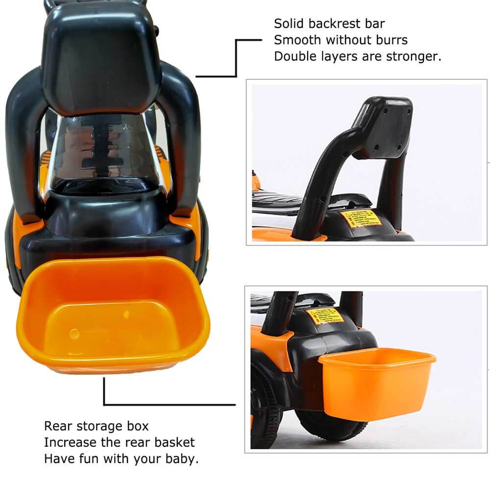 Kids Ride On Excavator Truck Toddler Ride-On-Car With Front Loader Digger