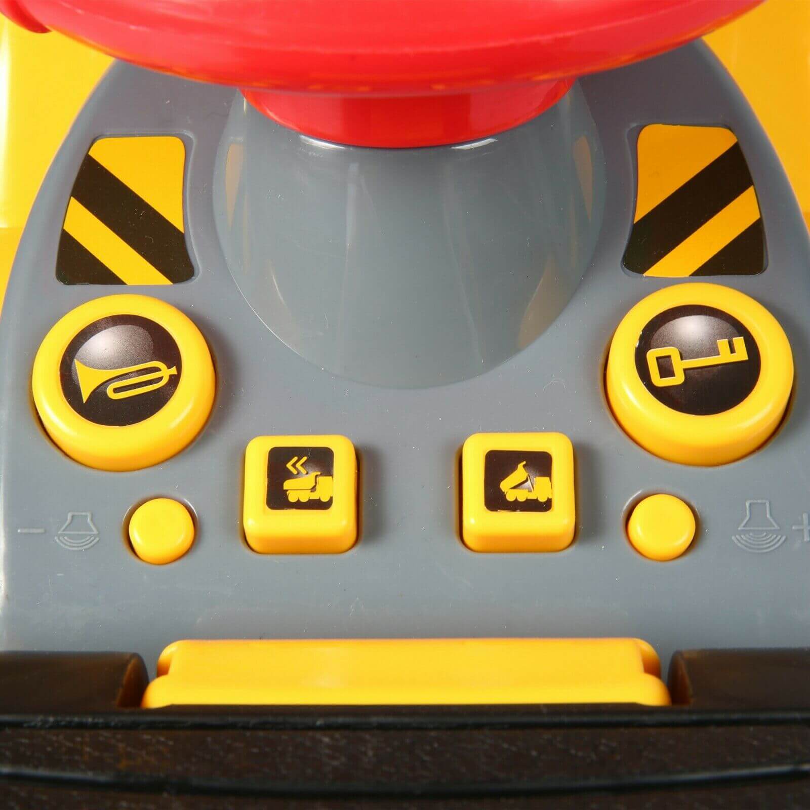 Kids Ride-on Excavator Toys Outdoor Digger and Bulldozer Truck With Safety Helmet and Simulation Sound