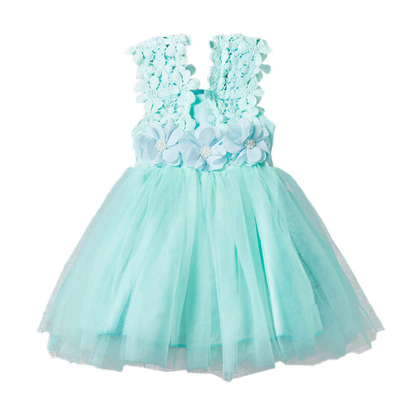 Toddler Girl Cute Party Dress Lace Flowers Dress For Little Princess 2-6 Years