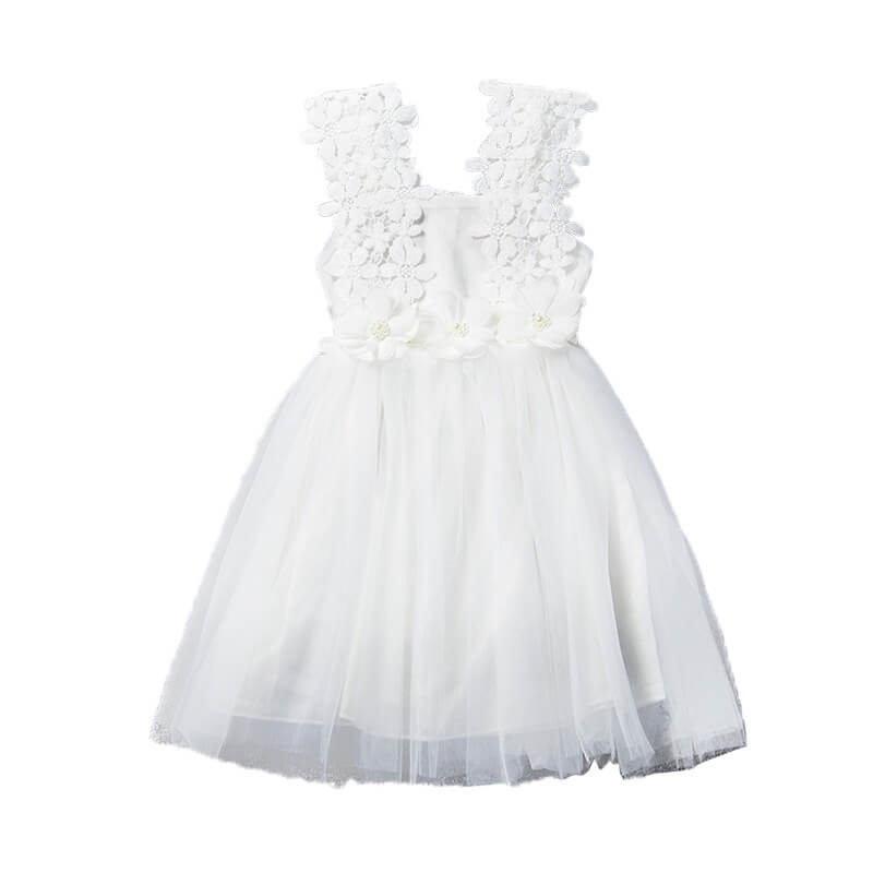 Toddler Girl Cute Party Dress Lace Flowers Dress For Little Princess 2-6 Years