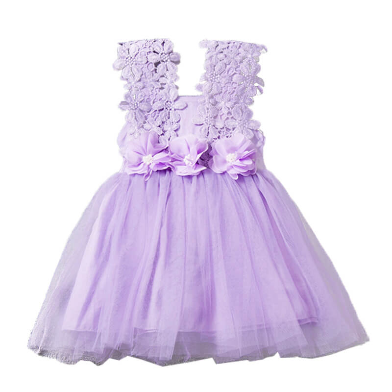 Toddler Girl Cute Party Dress Lace Flowers Dress For Little Princess 2-6 Years
